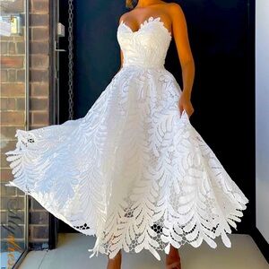 Only tried on once. Nothing damaged, went with a different dress.